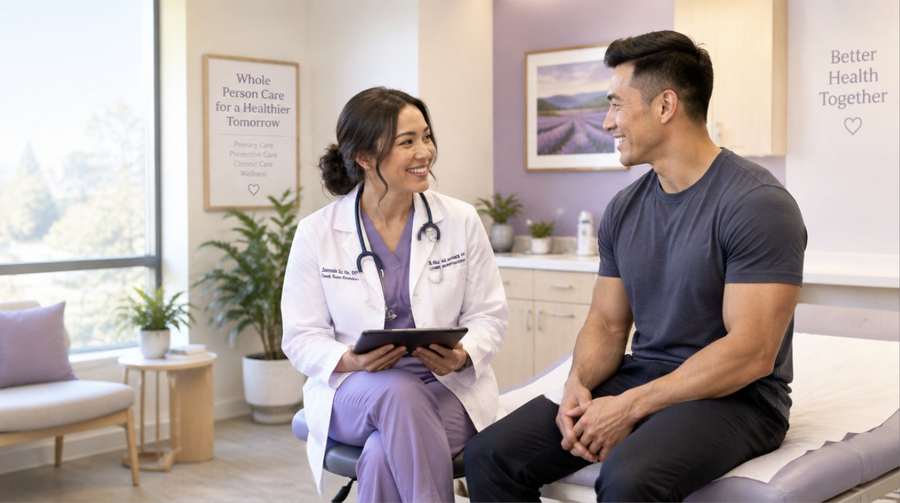 Provider consulting with a patient at Harmony Health and Wellness